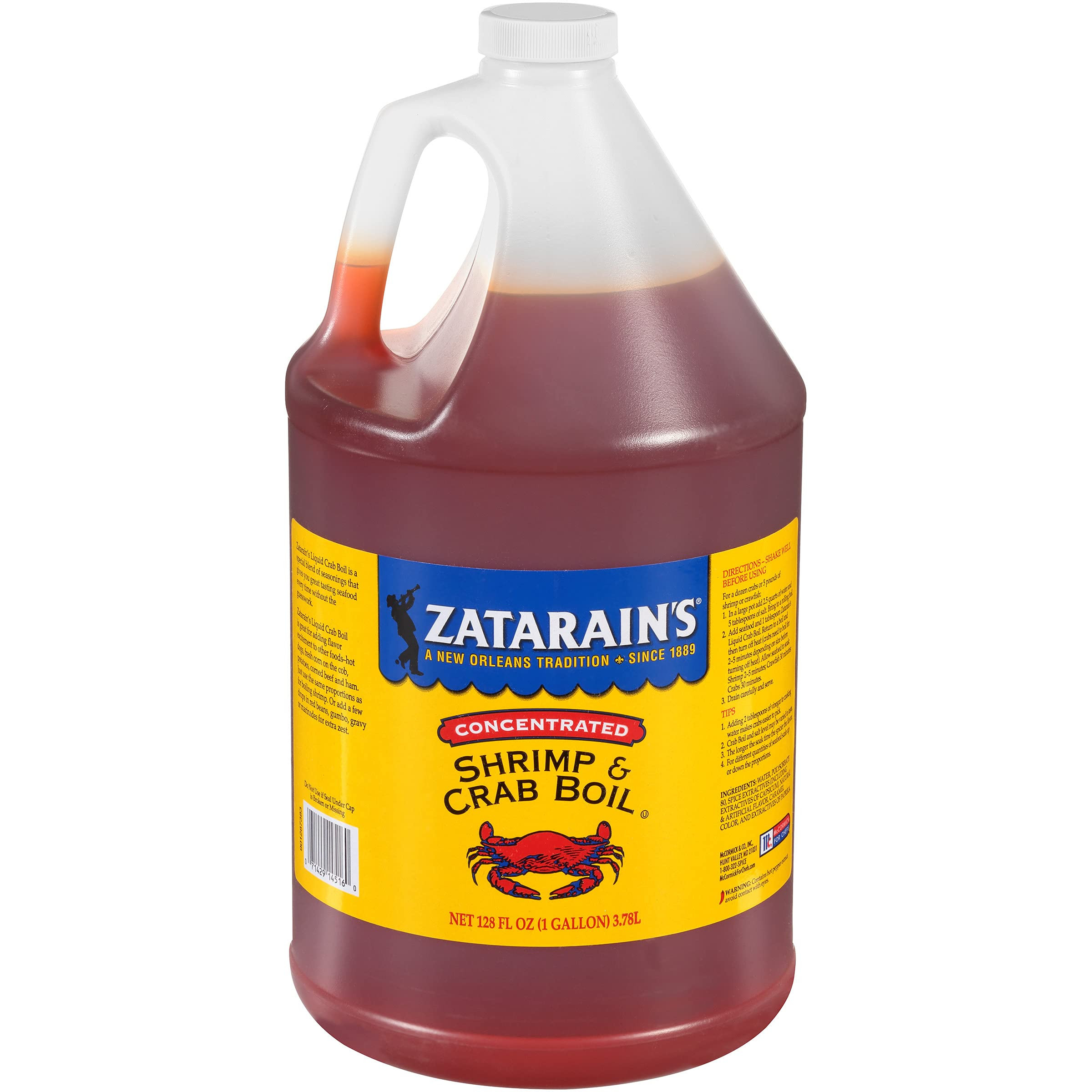 Zatarain's Concentrated Shrimp & Crab Boil, 1 gal - One Gallon Bulk Container of Liquid Crab Boil... | Amazon (US)