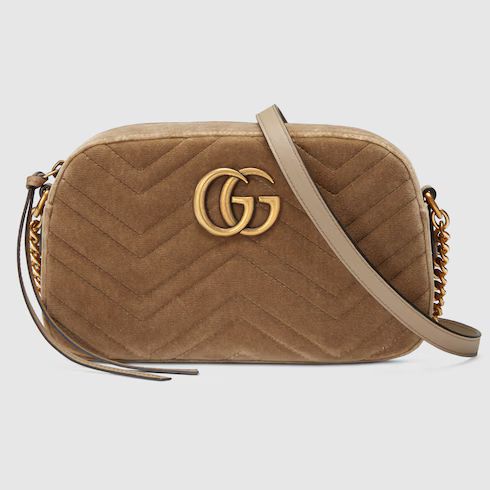 GG Marmont velvet small shoulder bag | Gucci (US)