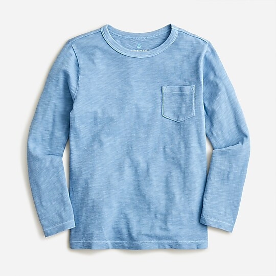 Boys' long-sleeve garment-dyed pocket T-shirt | J. Crew US