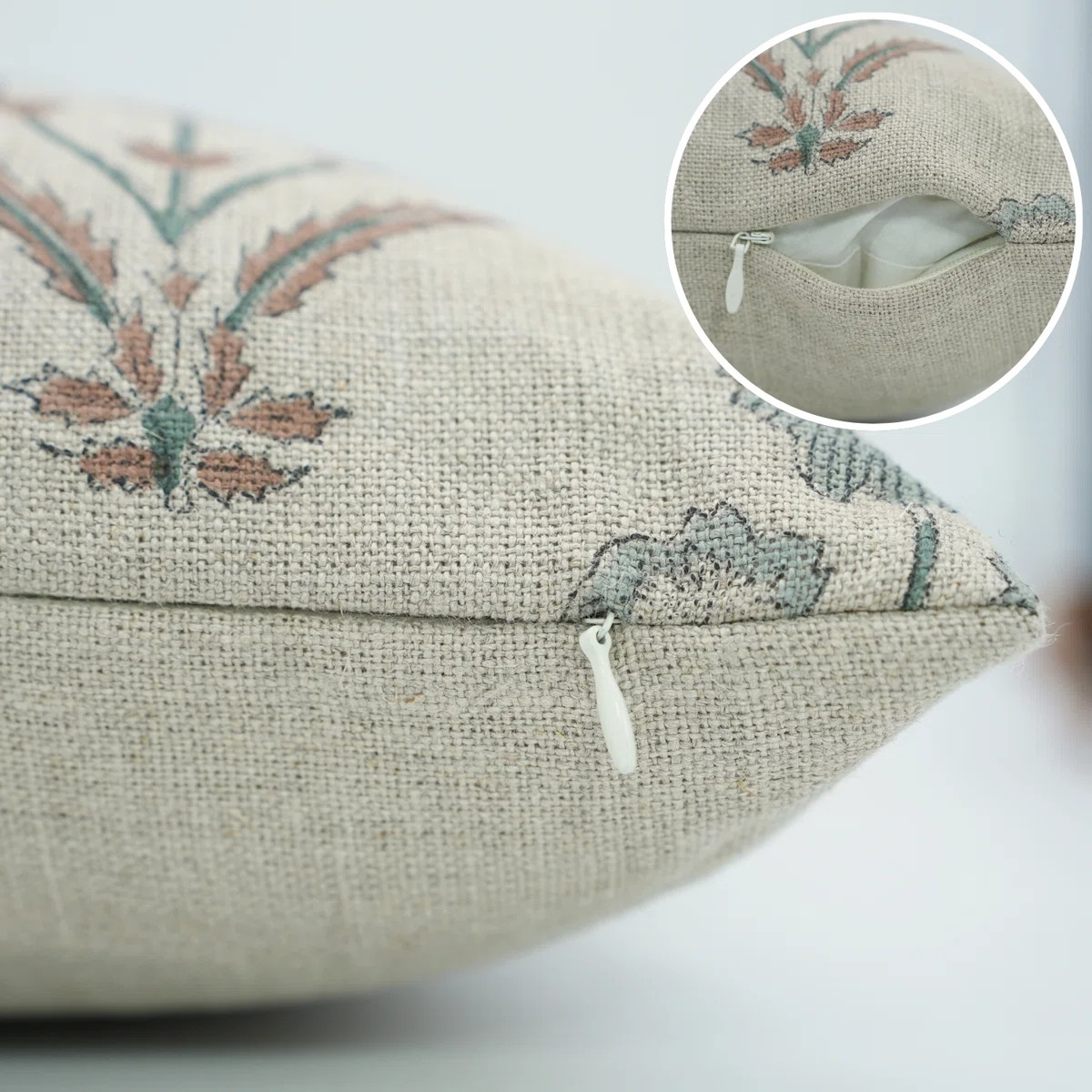 Fabdivine Fabritual Block Print Thick Linen  Throw Pillow Covers  (Amitabh, Grey) & Reviews | Way... | Wayfair North America