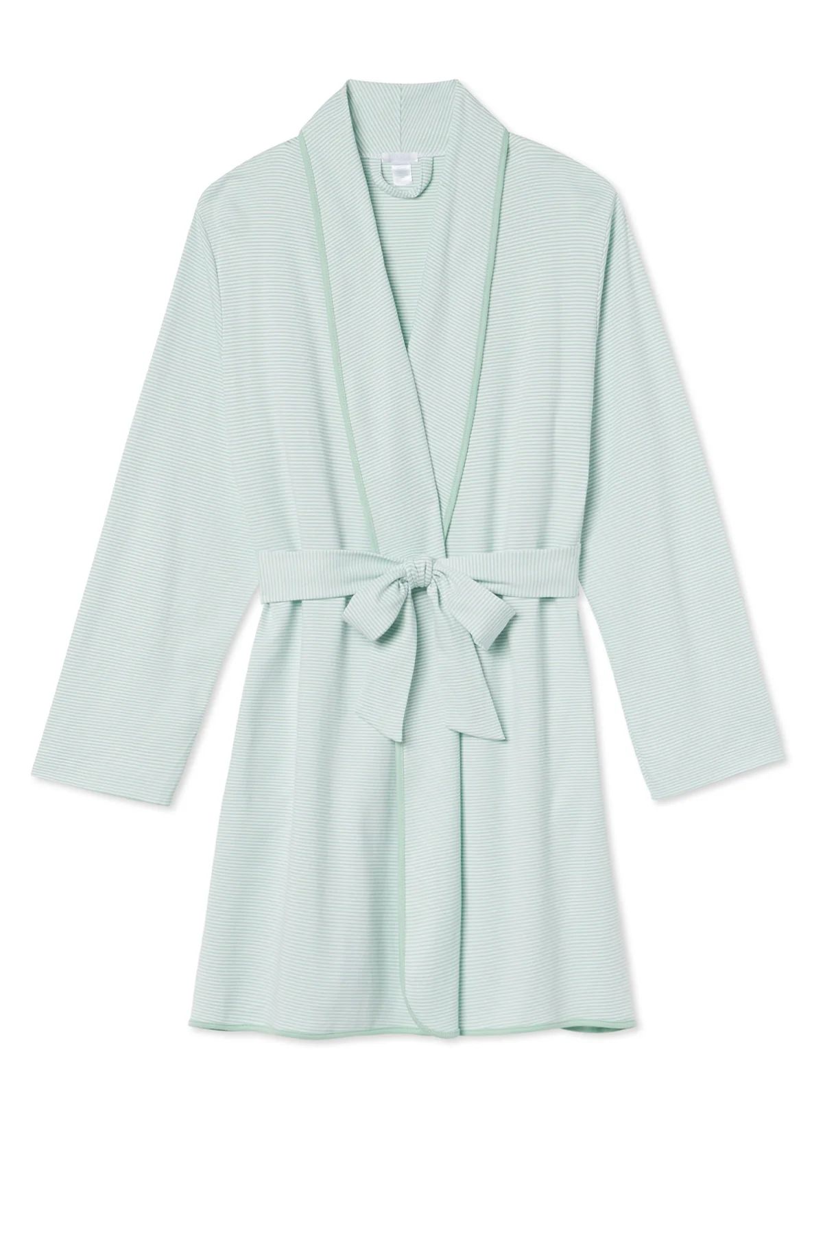 Pima Short Robe in Parisian Green | Lake Pajamas