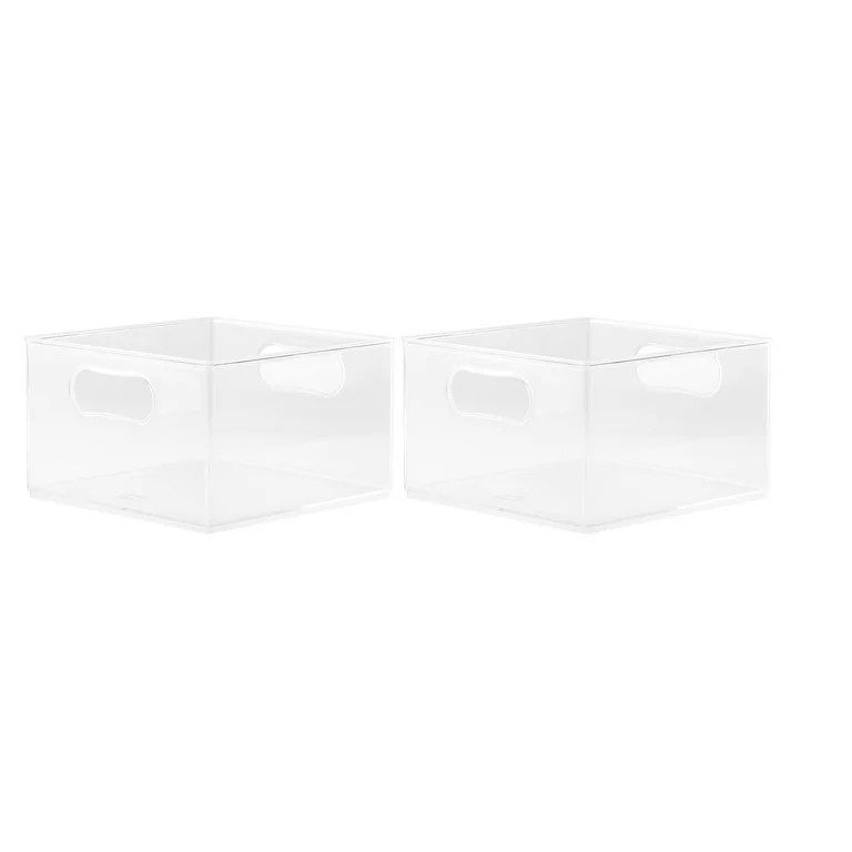 The Home Edit Large Clear Plastic Storage Bin Organizer, 2 Pack, 10" x 10" x 6" - Walmart.com | Walmart (US)