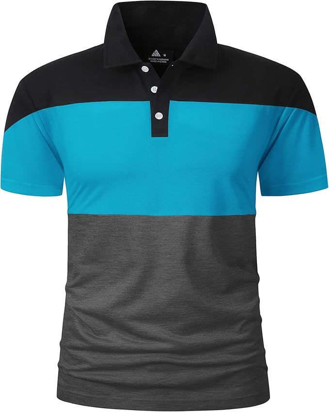 JACKETOWN Polo Shirt for Men Stripe Golf Polo Office Outfits Tennis T-Shirt | Amazon (US)