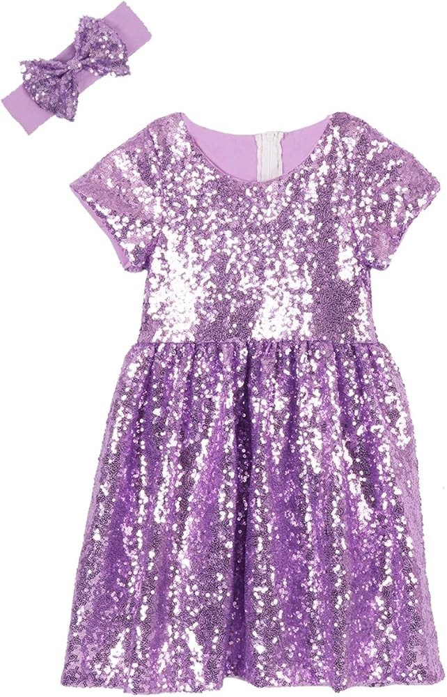 Cilucu Flower Girl Dress Baby Toddlers Sequin Dress Kids Party Dress Bridesmaid Wedding Gown | Amazon (US)