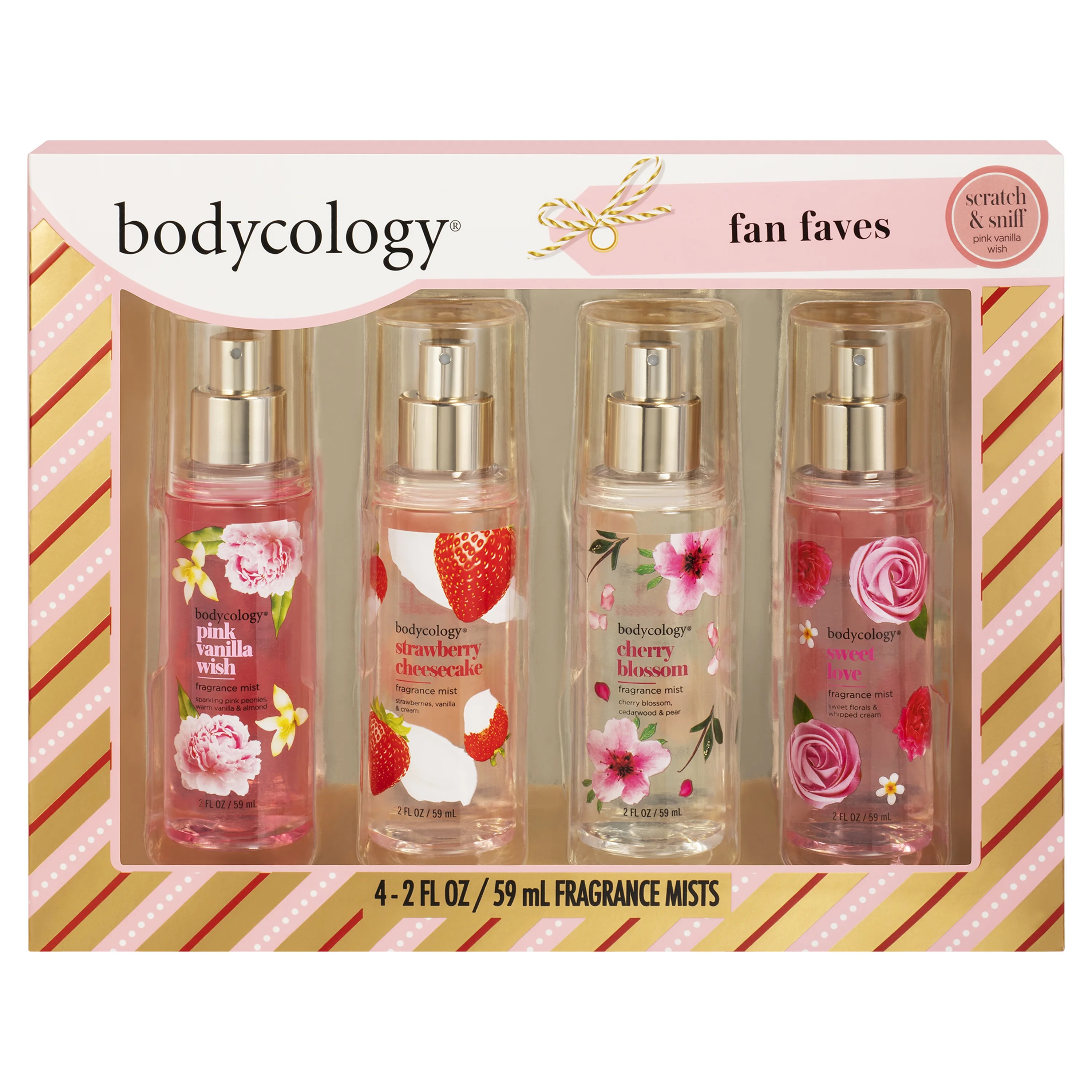Bodycology Fan Favorite Long Lasting Body Mists, 4 Piece | Walmart (US)