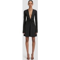 Victoria Beckham Long Sleeve V-Neck Mini Dress In Black - Size 12 UK | Victoria Beckham US