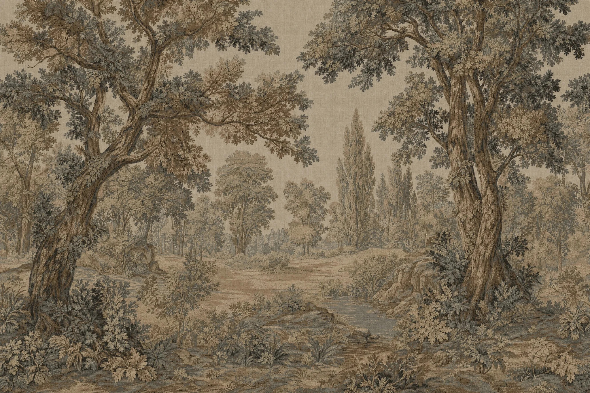 Woodland Landscape Wallpaper Vintage Toile Scenic Wallpaper Removable Wall Decor | Wayfair | Wayfair North America