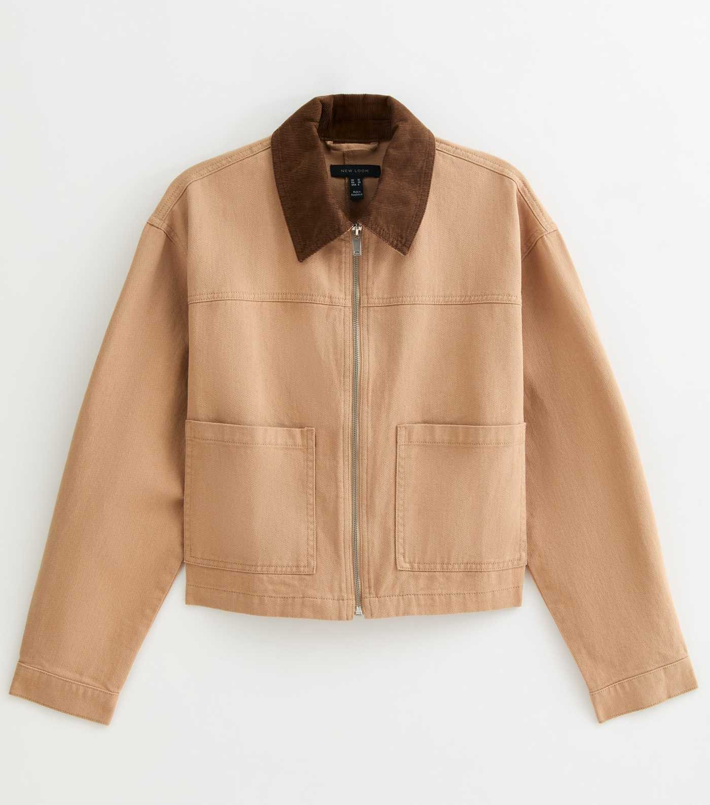 Tan Contrast Collar Barn Jacket | New Look | New Look (UK)
