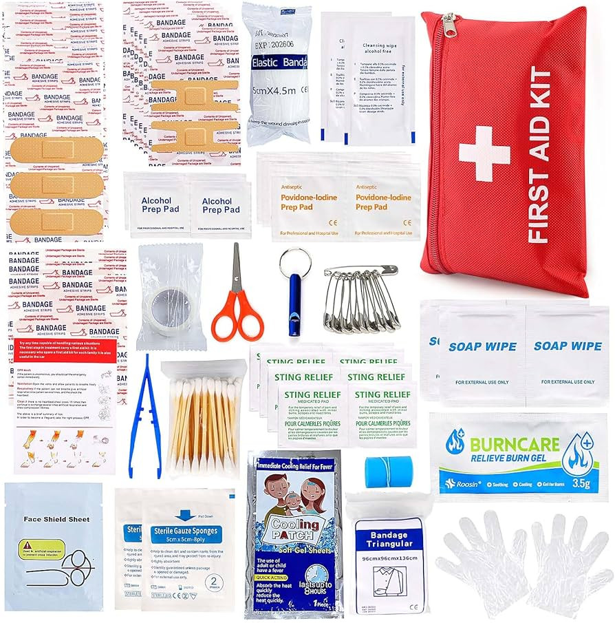 First Aid Kit for Home Car Travel 107 Piece Emergency Kits for Hiking Camping Small Trauma Kit fo... | Amazon (US)