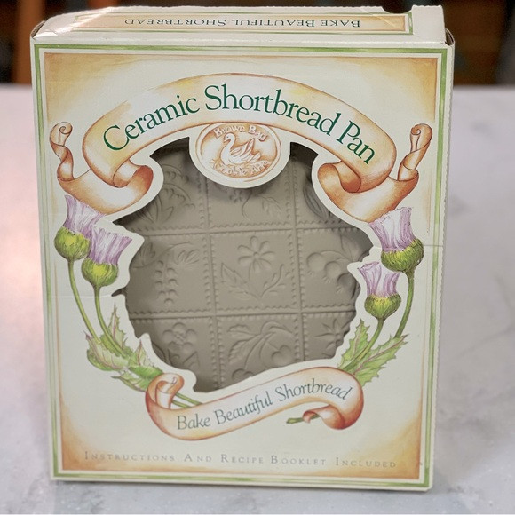 Vintage 1987 Brown Bag Cookie Art Fruit & Flowers Ceramic Shortbread Pan | Poshmark