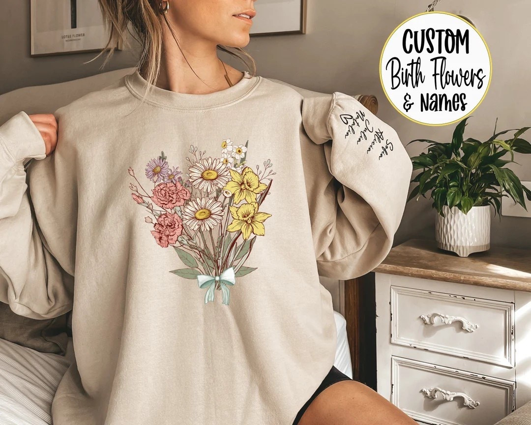 Wrap her in comfort and sentiment with this custom birth month flower sweatshirt—an everyday piece with a personalized touch. Featuring soft Gildan fabric and vibrant DTF-printed blooms, it’s a thoughtful way to celebrate moms, grandmas, and plant lovers alike. Choose her favorite color, add meaningful birth flowers, and create a cozy gift she’ll reach for all year long. #LTKGiftGuide #EtsyFinds #PersonalizedSweatshirt #BirthFlowerGift #MothersDayGift #GrandmaGift #PlantMamaStyle

#LTKmomlife #LTKGiftGuide #LTKHoliday