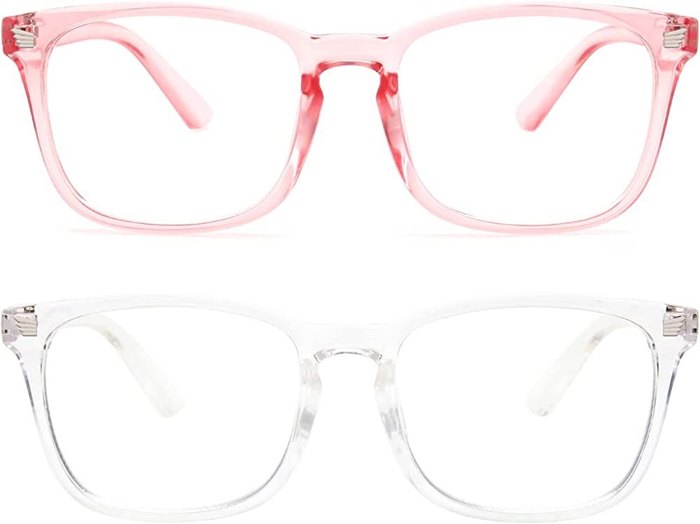 livho 2 Pack Blue Light Blocking Glasses, Computer Reading/Gaming/TV/Phones Glasses for Women Men... | Amazon (US)
