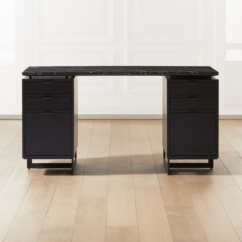 Fullerton Modular Black Desk with 2 Black Drawers + Reviews | CB2 | CB2
