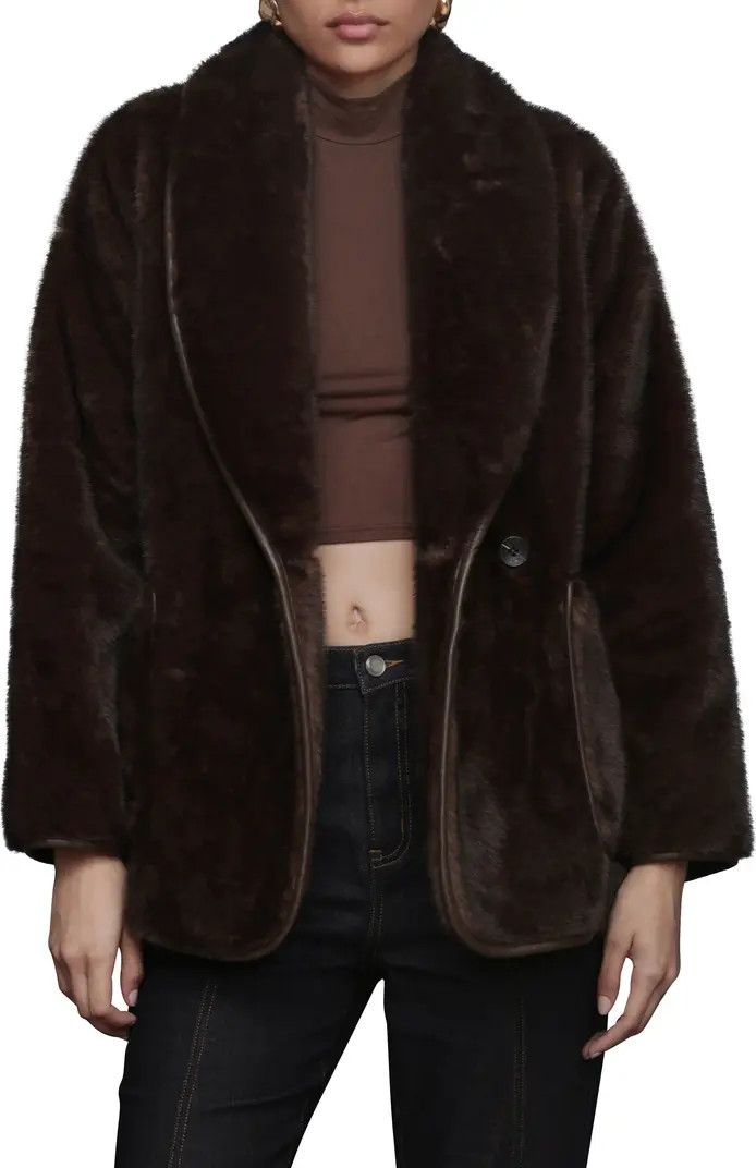 Shawl Collar Faux Fur Jacket | Nordstrom