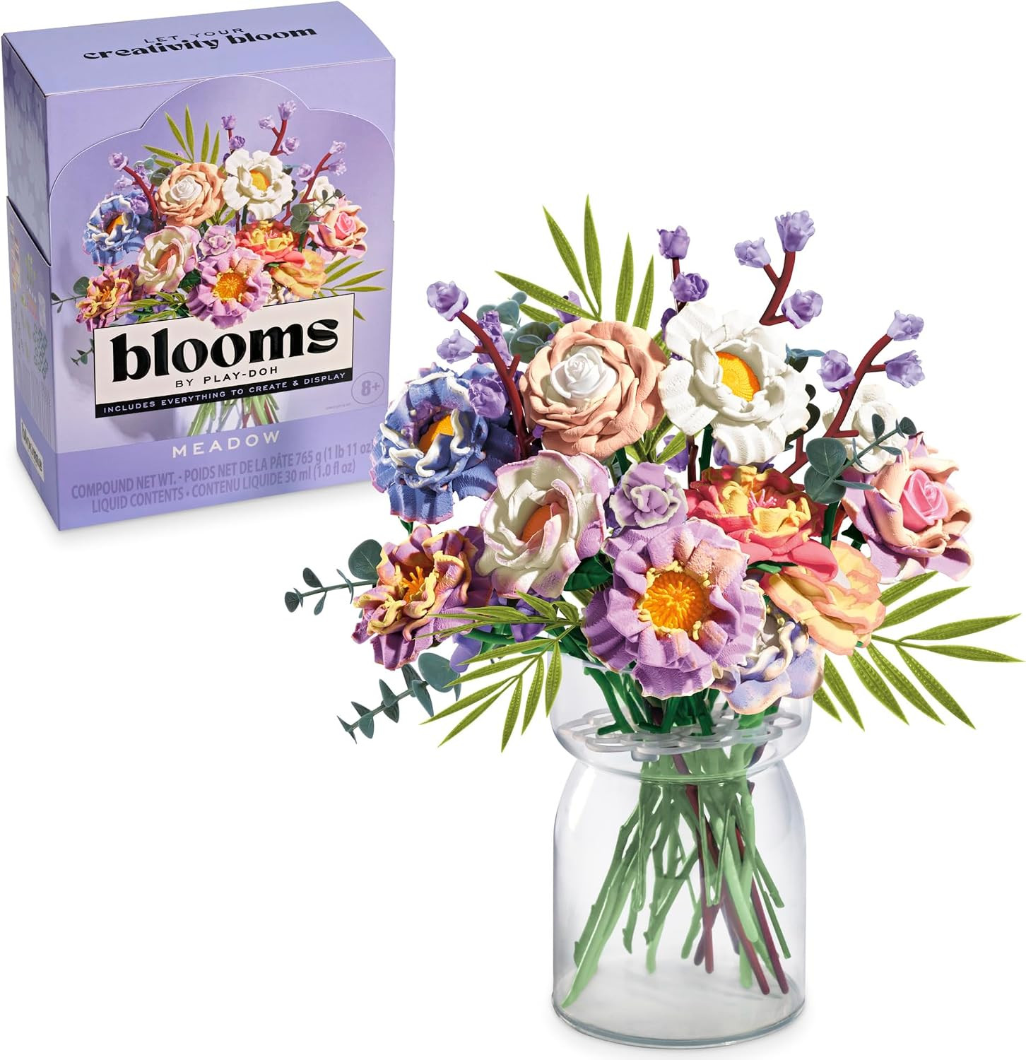 Play-Doh Blooms Meadow Flower Bouquet Making Kit, Floral Crafts for Adults, DIY Relaxing Home Décor Set | Amazon (US)