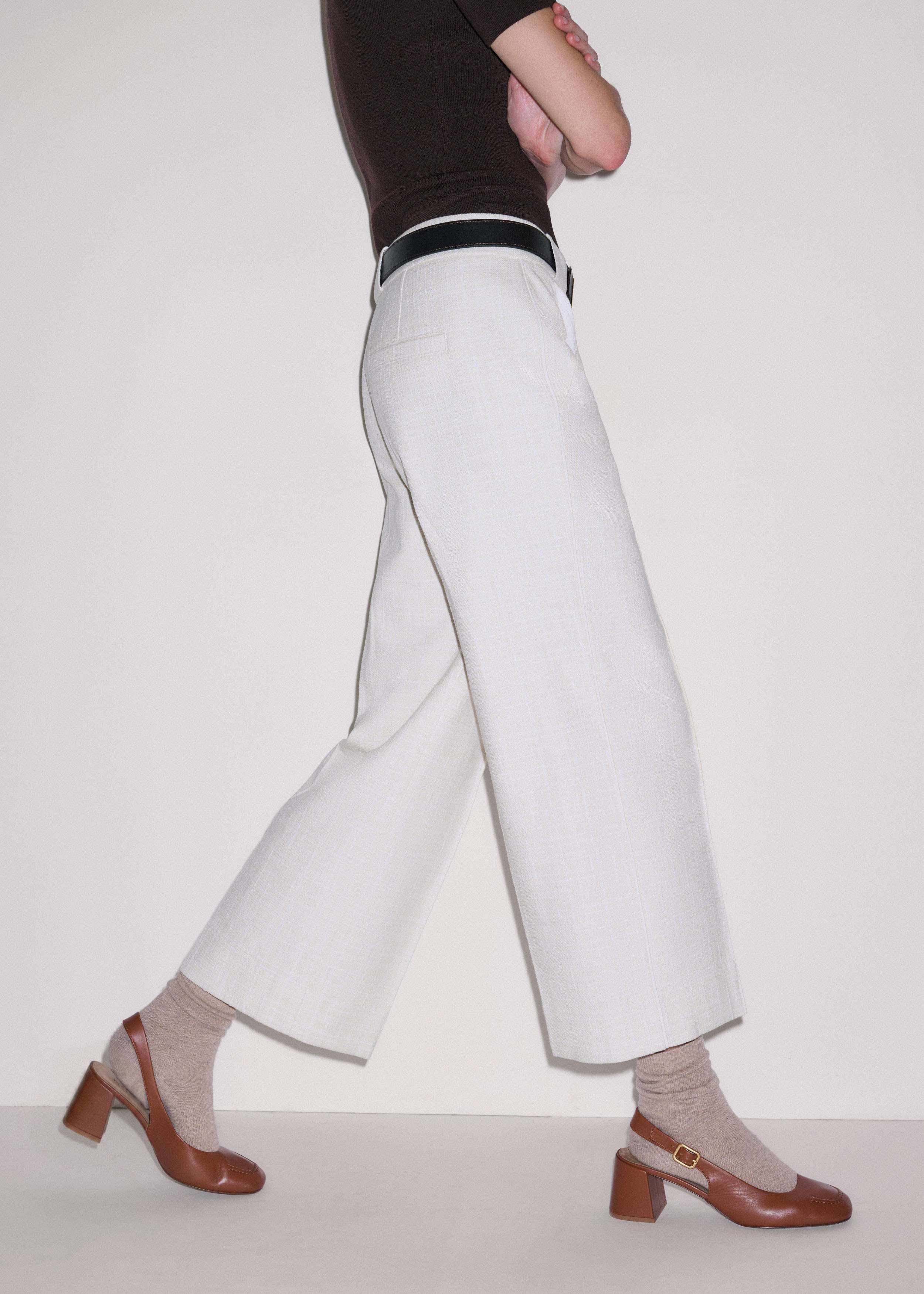 Straight Crop Pant Textured Cotton | ME+EM US