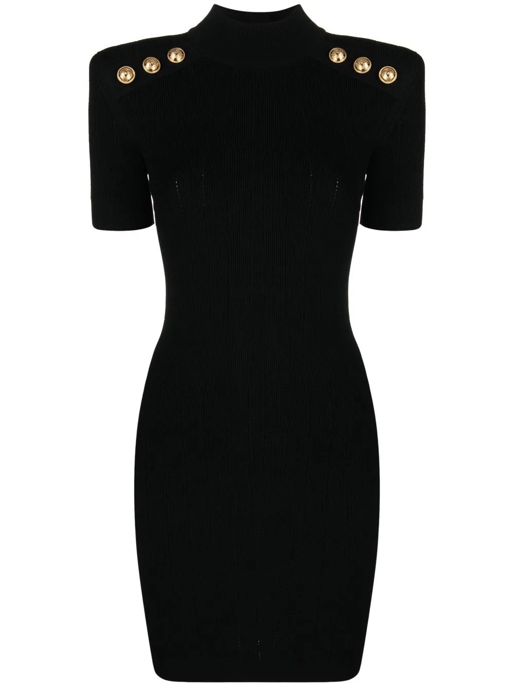 Balmain Robe Nervurée à Manches Courtes - Farfetch | Farfetch Global