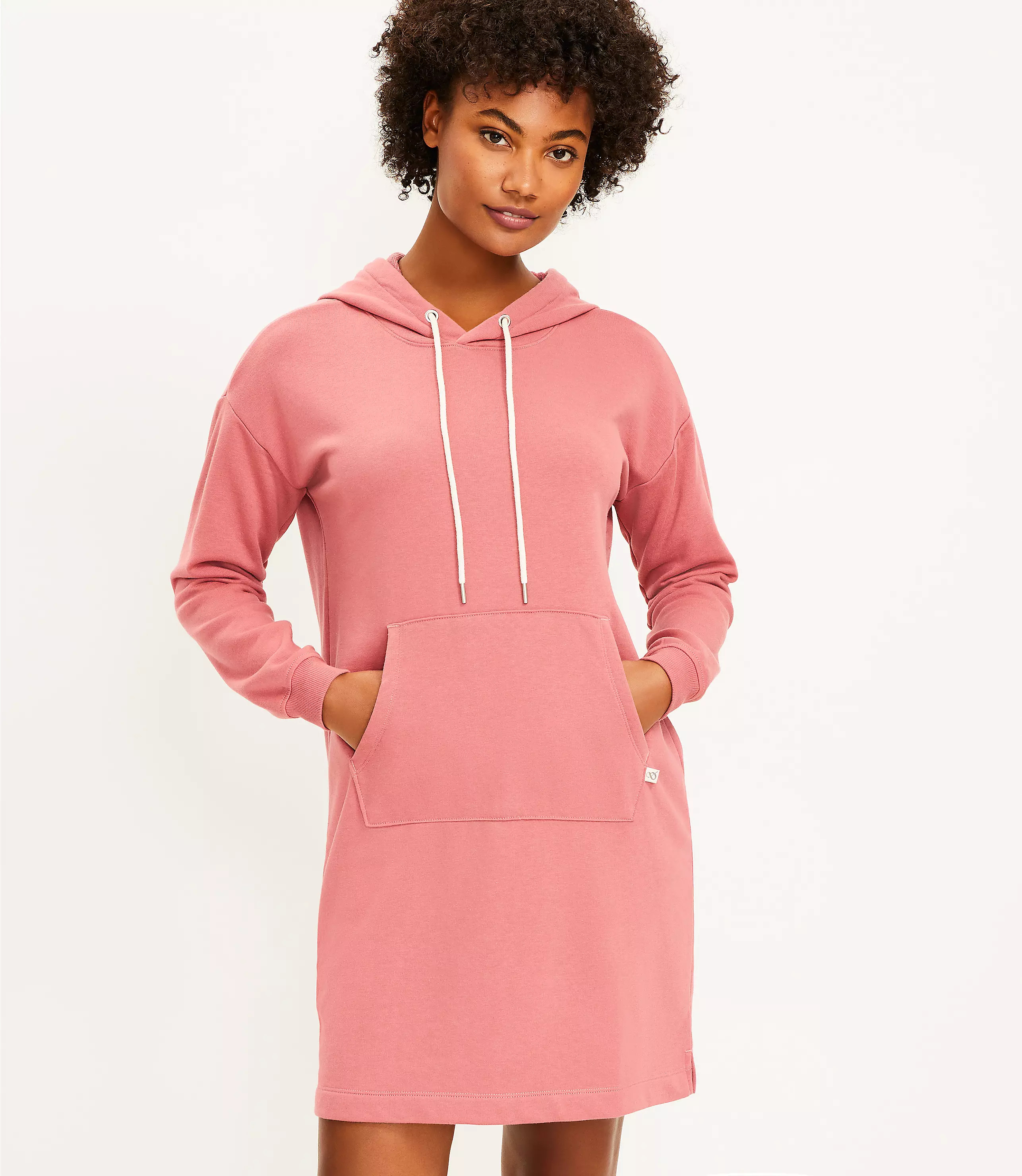 Lou & Grey Cozy Cotton Terry Hoodie Dress | LOFT