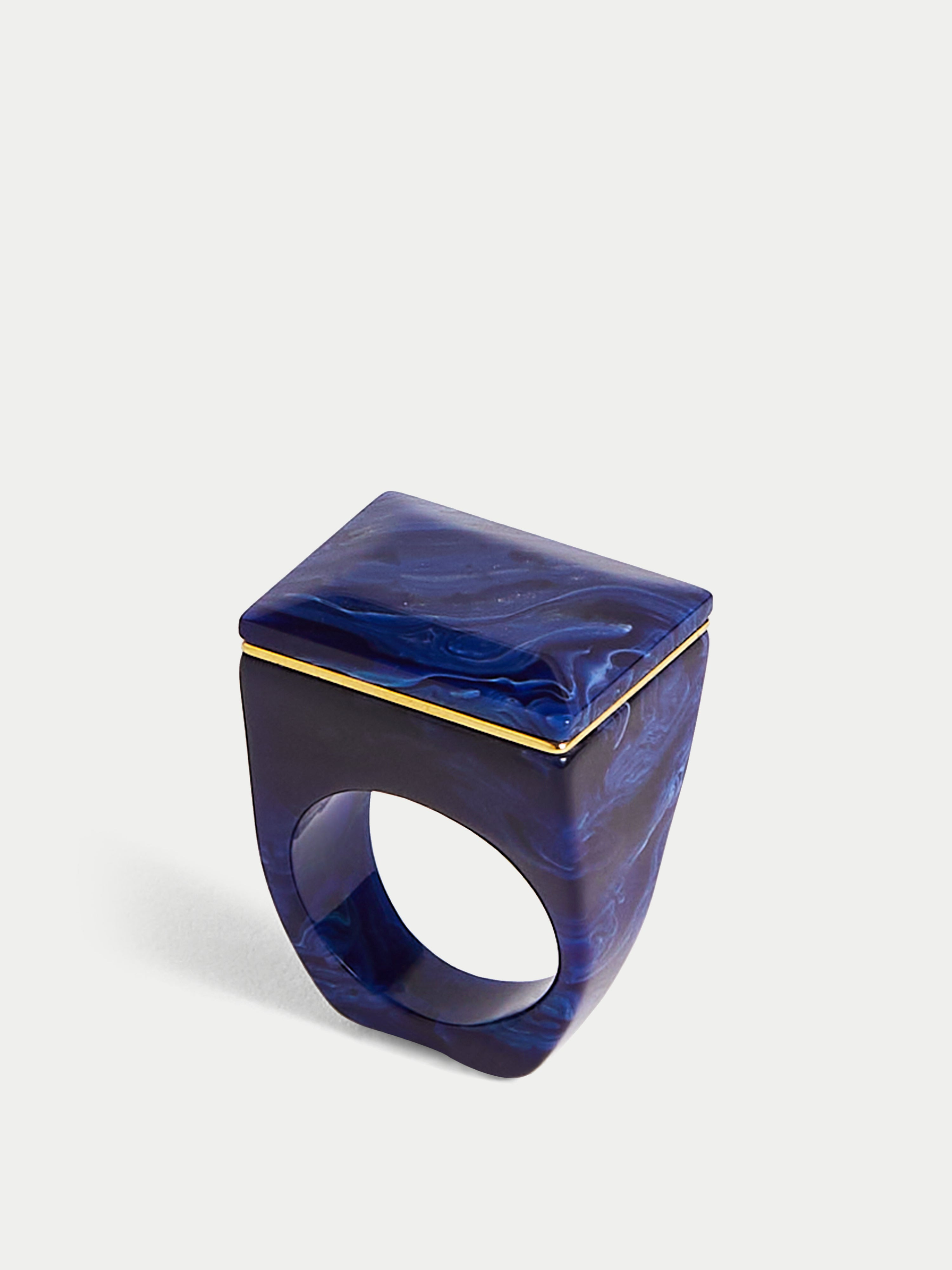 Square Resin Ring | Blue | Jigsaw (UK)