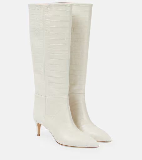 Croc-effect leather knee-high boots | Mytheresa (US/CA)