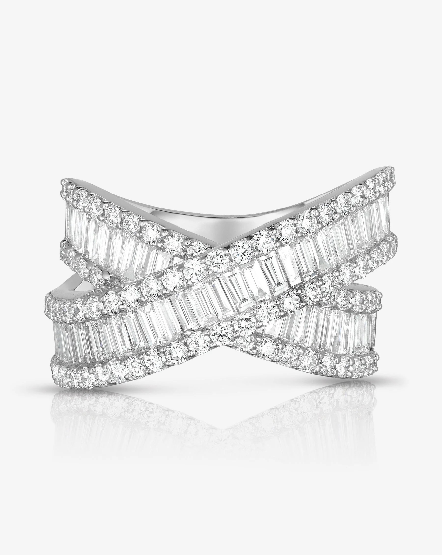 Baguette Crossover Ring | Ring Concierge