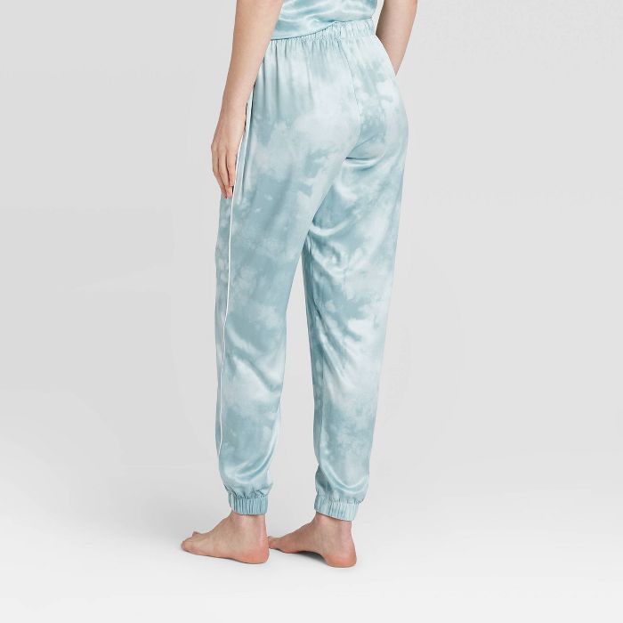 Women's Tie-Dye Print Satin Jogger Pajama Pants - Stars Above™ Mint | Target