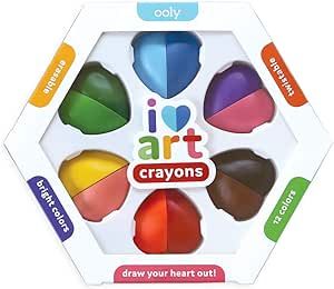 OOLY, I Heart Art, Erasable Crayons, Twistable Kids Coloring Kit, 12 Bright Colors - Ages 3+ | Amazon (US)