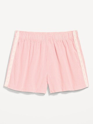 Eyelet-Trim Boxer Pajama Shorts | Old Navy (US)