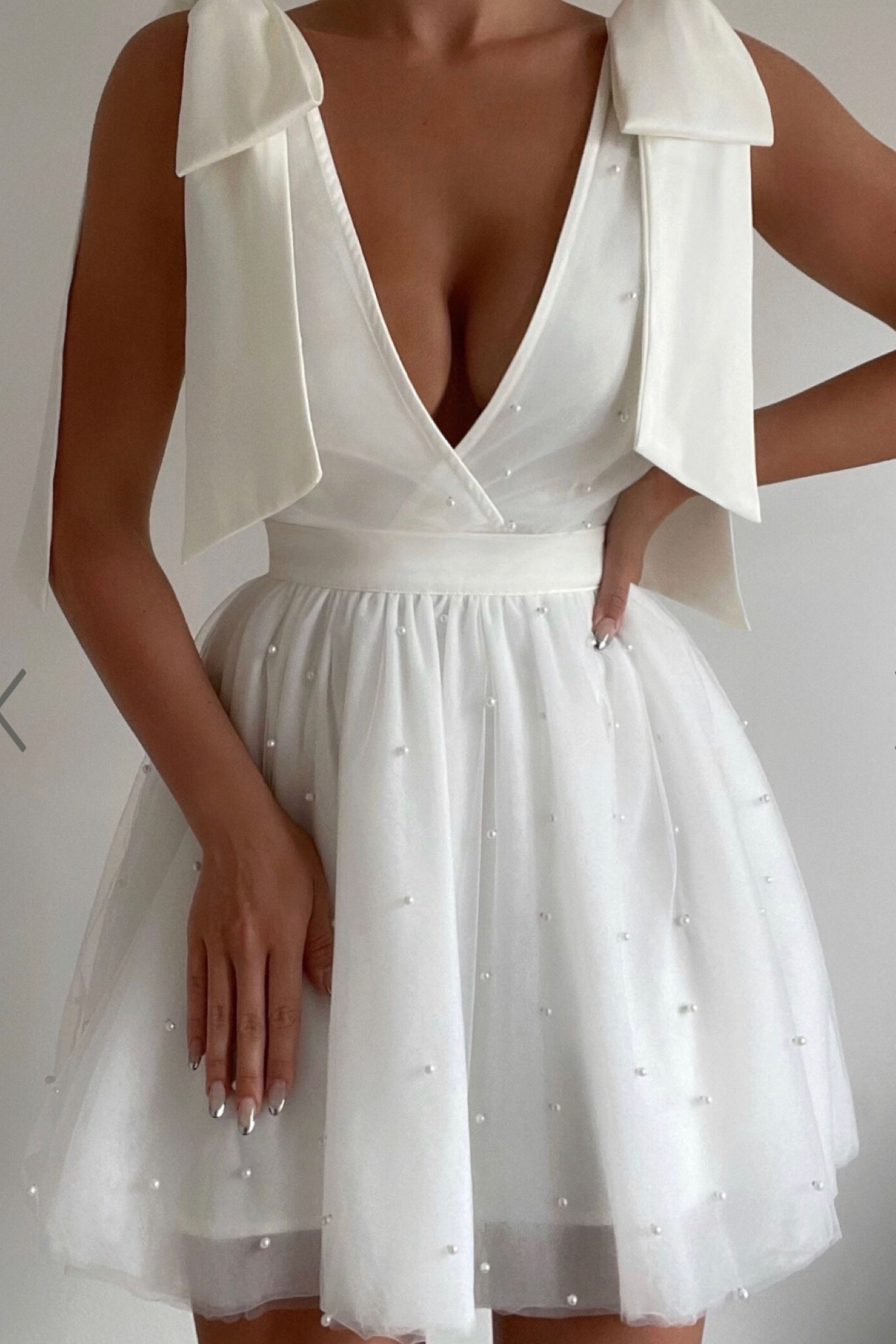 White Mini Dress 
#whitedress 

#LTKwedding #LTKunder100 #LTKunder50