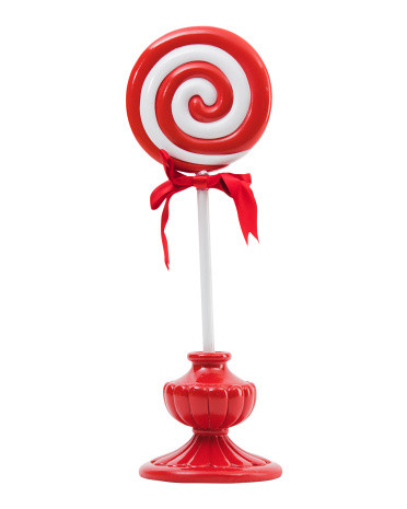 Oversized Peppermint Lollipop On Base | TJ Maxx