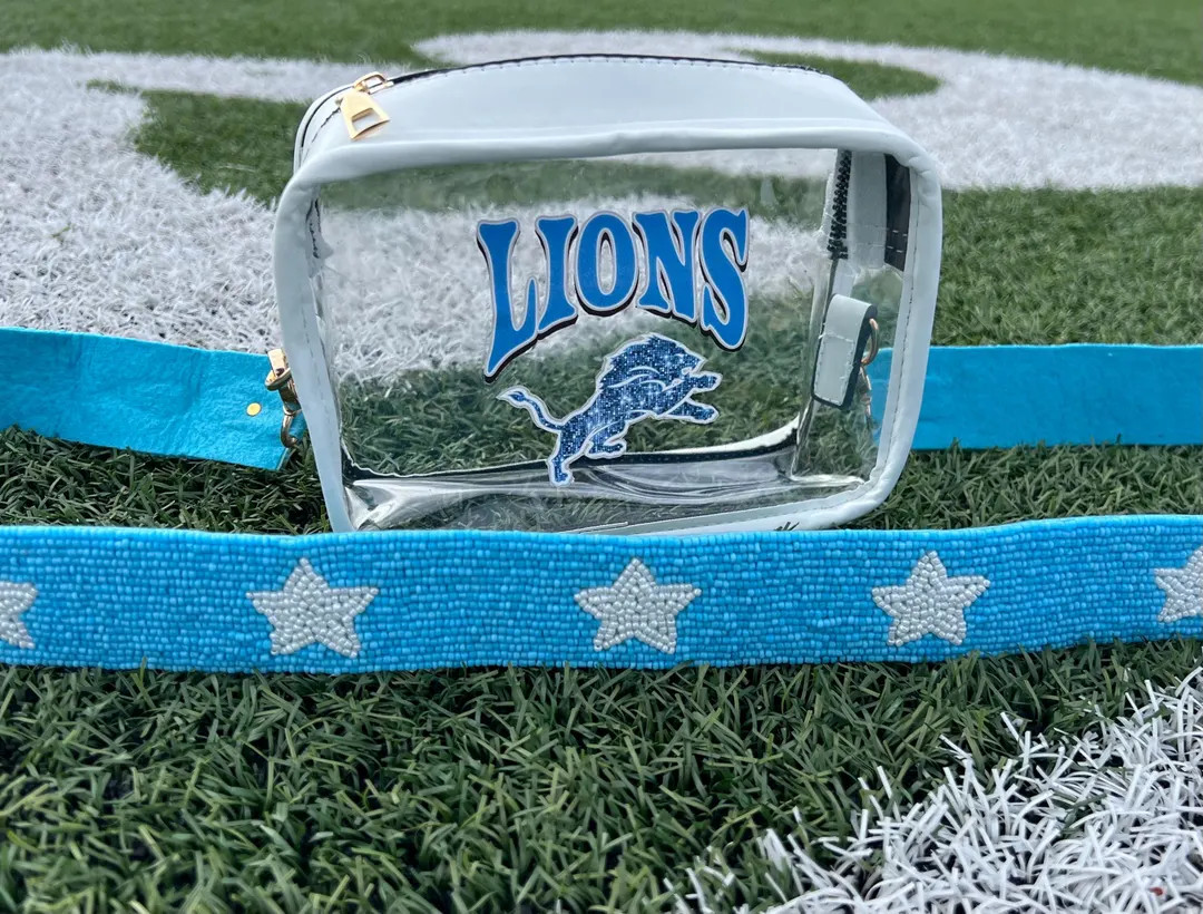 Detroit Lions Stadium Approved NFL Clear Bag With Bling Purse Strap for Game Day Tailgate Ford Fi... | Etsy (US)
