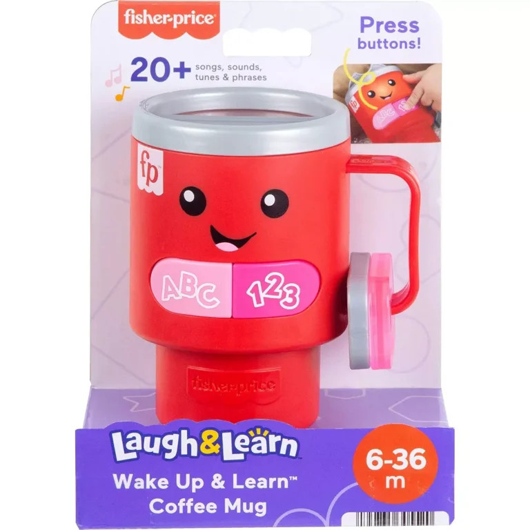 Fisher-Price Laugh  Learn Wake Up  Learn Coffee Mug Baby  Toddler Toy with Music  Lights 30552 | Walmart (US)