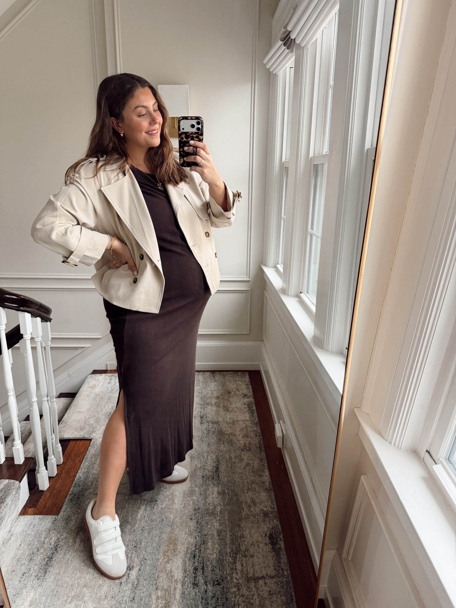 Spring outfit - spring dress - spring jacket - cropped trench - travel outfit - wearing size XXL in dress & cropped trench jacket.

#LTKmomlife #LTKMidsize #LTKTravel