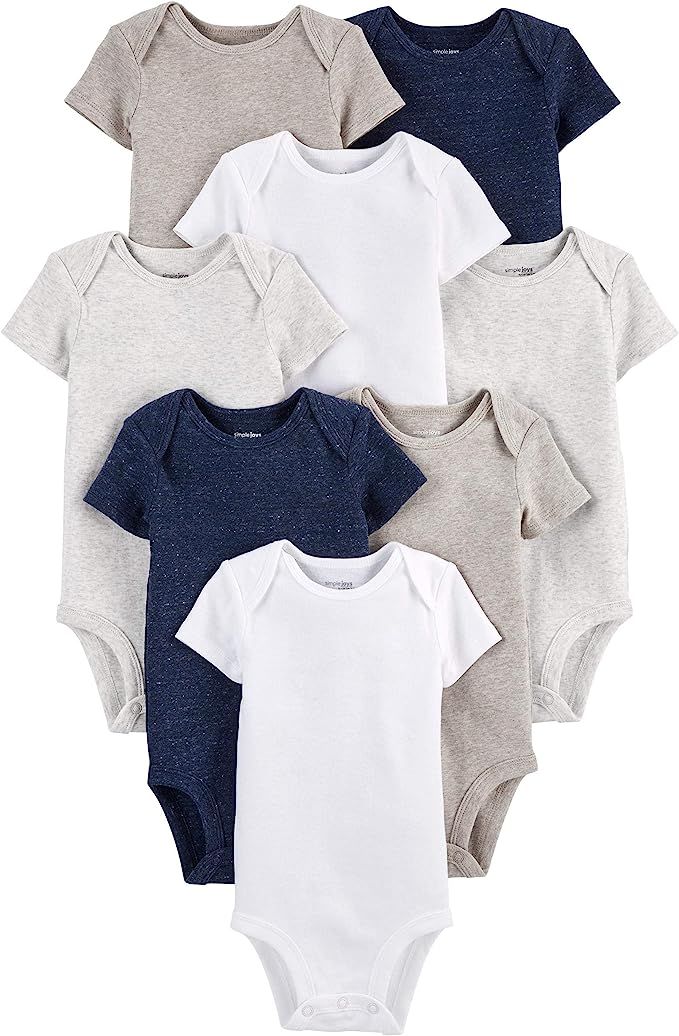 Simple Joys by Carter's Unisex Babies' Short-Sleeve Bodysuit, Pack of 8 | Amazon (US)