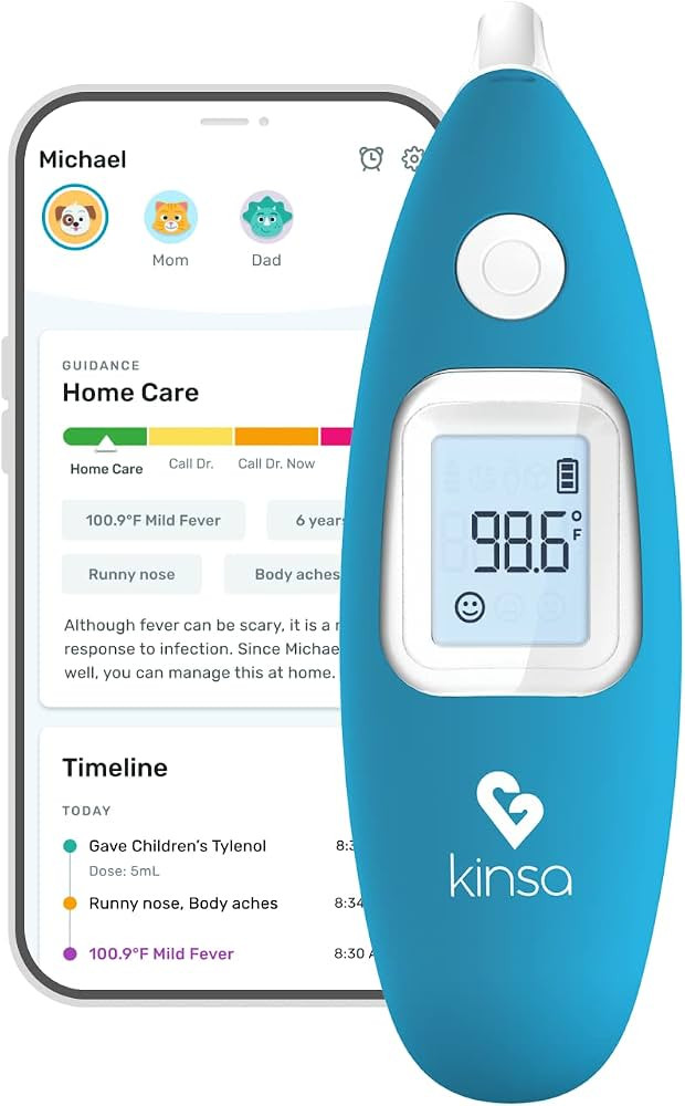 Kinsa Smart Ear Thermometer for Fever - Medical Infrared Termometro - FDA Cleared for Body Temper... | Amazon (US)