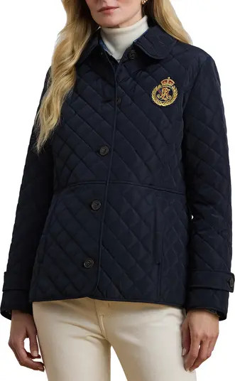 Lauren Ralph Lauren Crested Quilted Jacket | Nordstrom | Nordstrom