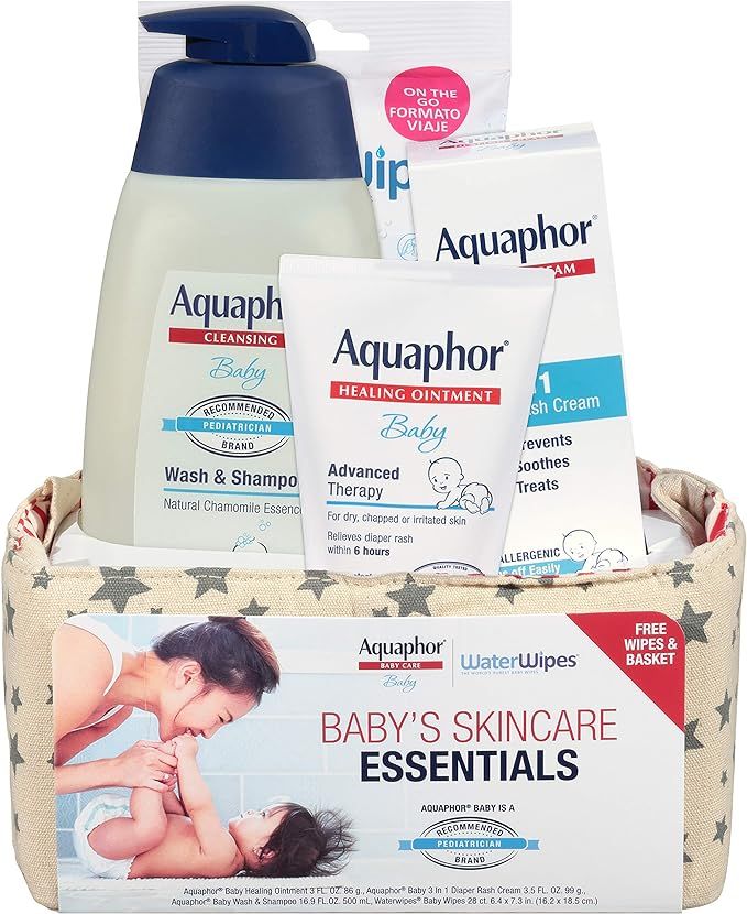 Aquaphor Baby Welcome Baby Gift Set - Free WaterWipes and Bag Included - Healing Ointment, Wash a... | Amazon (US)