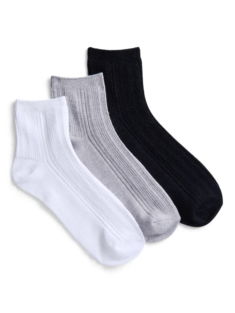 Joyspun Women’s Ankle Elevated Dress Socks, 3-Pack, Shoe Sizes 4-10 | Walmart (US)