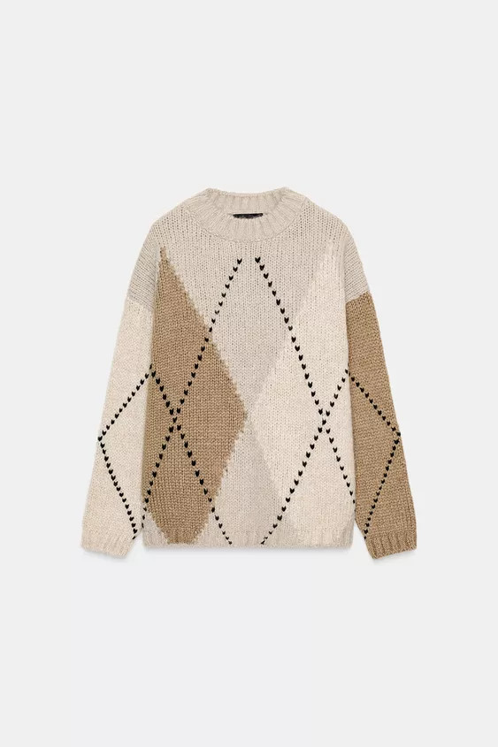 DIAMOND KNIT JUMPER | Zara UK