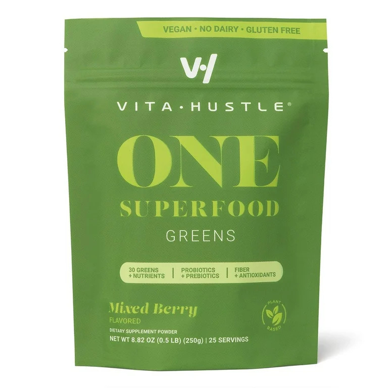 VitaHustle One Superfood Greens Powder Drink Mix for Digestion & Detox with Probiotics, Mixed Ber... | Walmart (US)