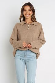 Lune Knit Sweater - Brown | Petal & Pup (US)