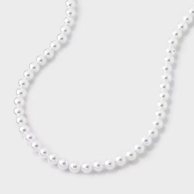Pearl Necklace - A New Day™ Pearl: Lobster Claw Clasp, Glass Material, 18" Strand with 3" Extender | Target