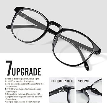 2 Pack Blue Light Glasses For Woman/Men Blue Light Blocking Glasses, Retro Round Anti Eyestrain C... | Amazon (US)