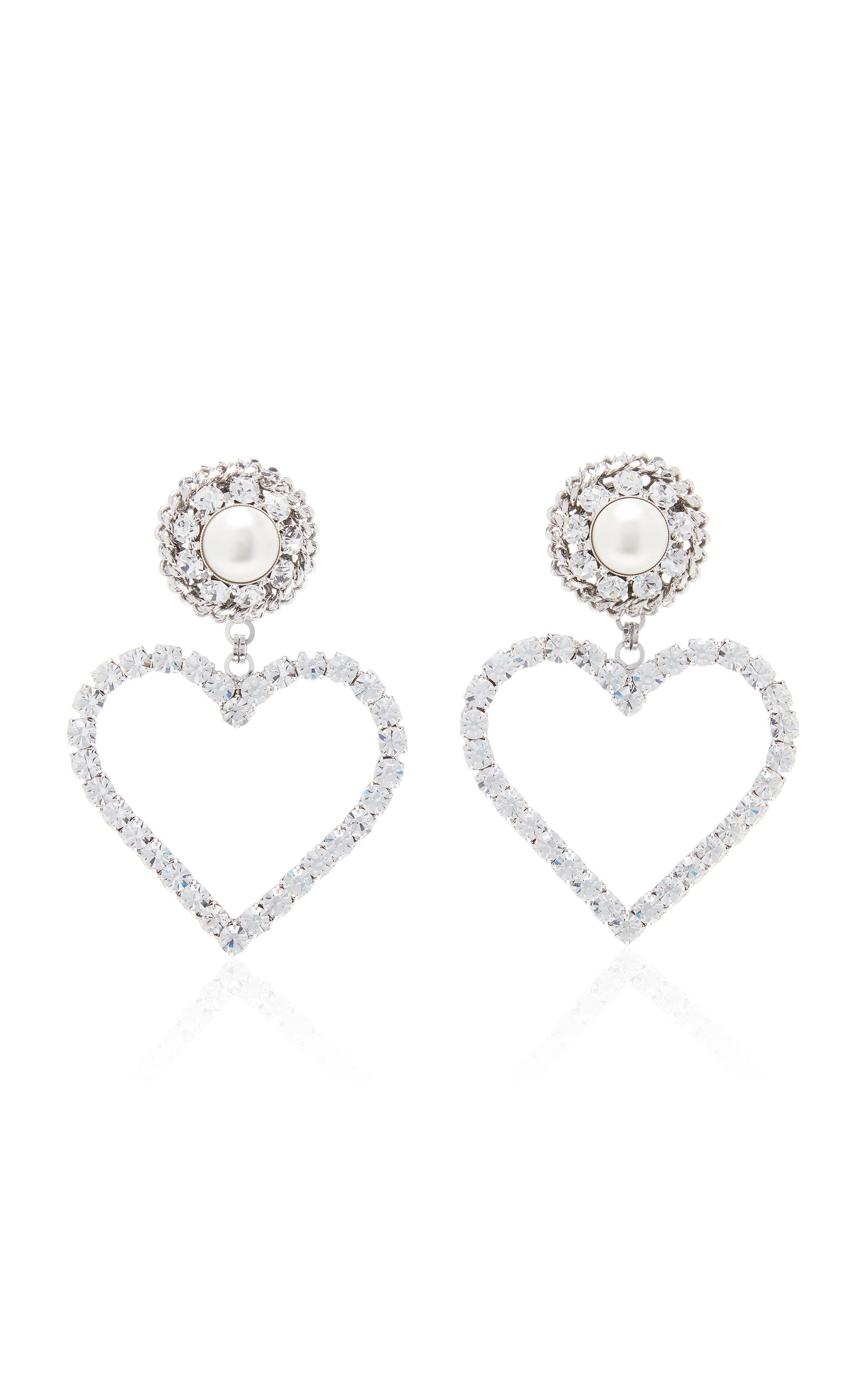 Alessandra Rich Silver-Tone And Crystal Clip Earrings | Moda Operandi (Global)