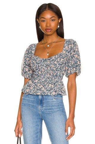 ASTR the Label Clairemont Top in Blue Peach Multi Floral from Revolve.com | Revolve Clothing (Global)