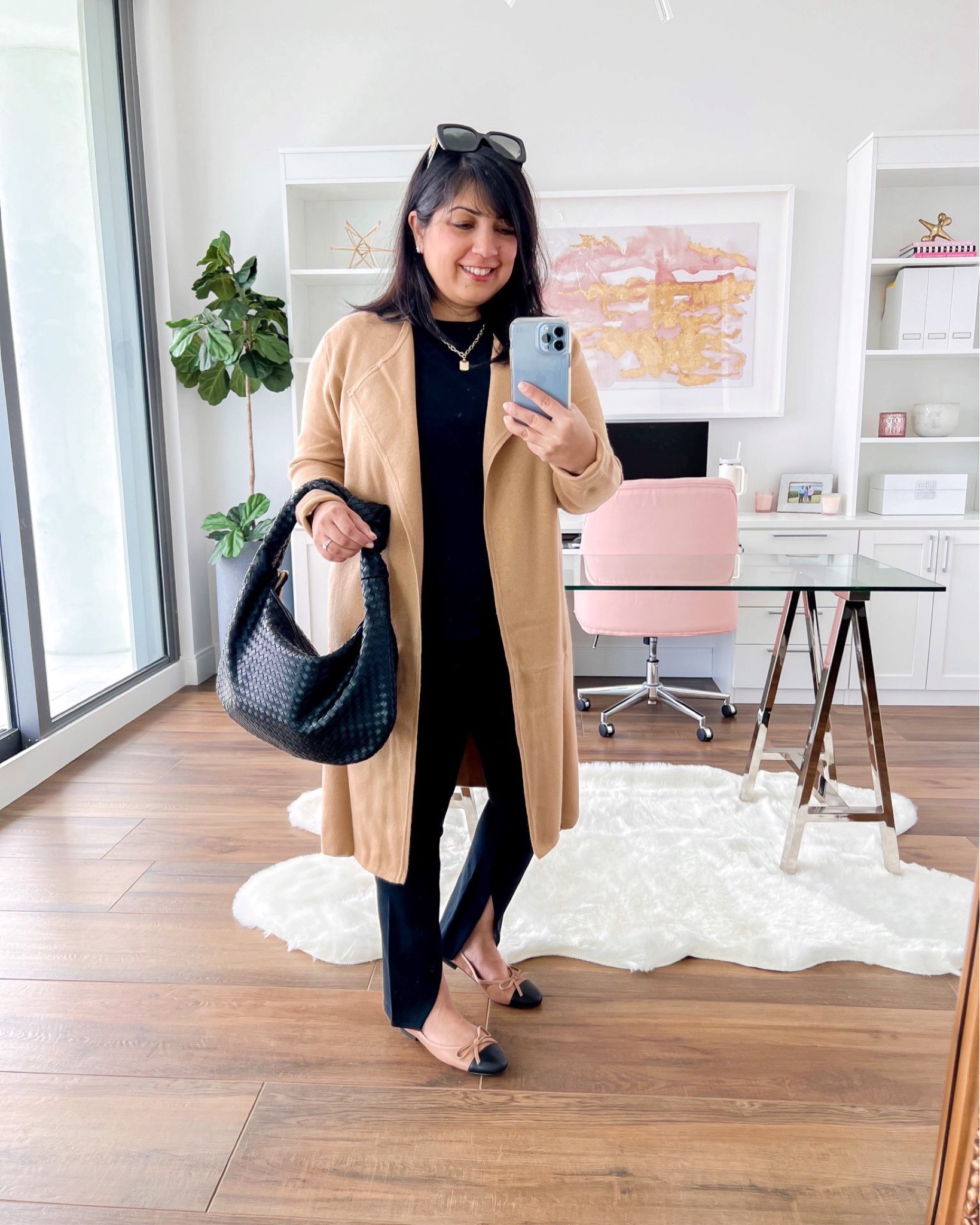 LTK Anthropologie Black Friday Sale! 30% off your purchase with exclusive in-app promo code. Copy promo code ANTHRO30 below and paste in cart to receive discount. This beautiful woven satchel bag is part of the sale and makes such a great gift idea under $100! This bag is super soft, very roomy and spacious, holds a ton of stuff and excellent quality. It’s available in 10 different colors but the black and ivory are my favorites! If you’ve had your eye on this bag, grab it now while it’s 30% off. It’s a great wardrobe staple and I highly recommend it!

Thanksgiving outfit idea. Amazon cardigan sweater size small. Runs big so size down. Spanx Perfect Front Slit Pants size XL petite no longer available but linked similar. Steve Madden ballet flats also no longer available but linked similar styles. Anthropologie woven satchel bag. Gucci sunglasses. Great outfit for Thanksgiving! 


#LTKCyberWeek #LTKItBag #LTKGiftGuide