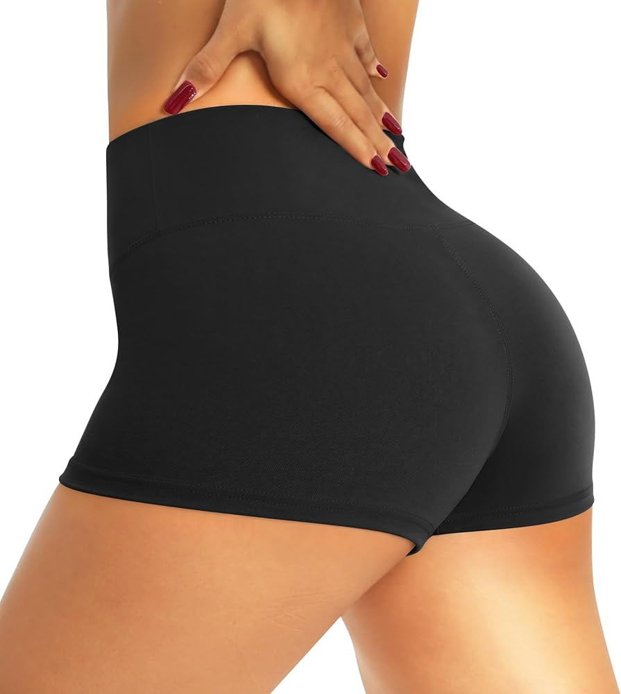 Workout Biker Shorts for Women - 3"/5" High Waisted Tummy Control Spandex Booty Shorts for Gym Yo... | Amazon (US)