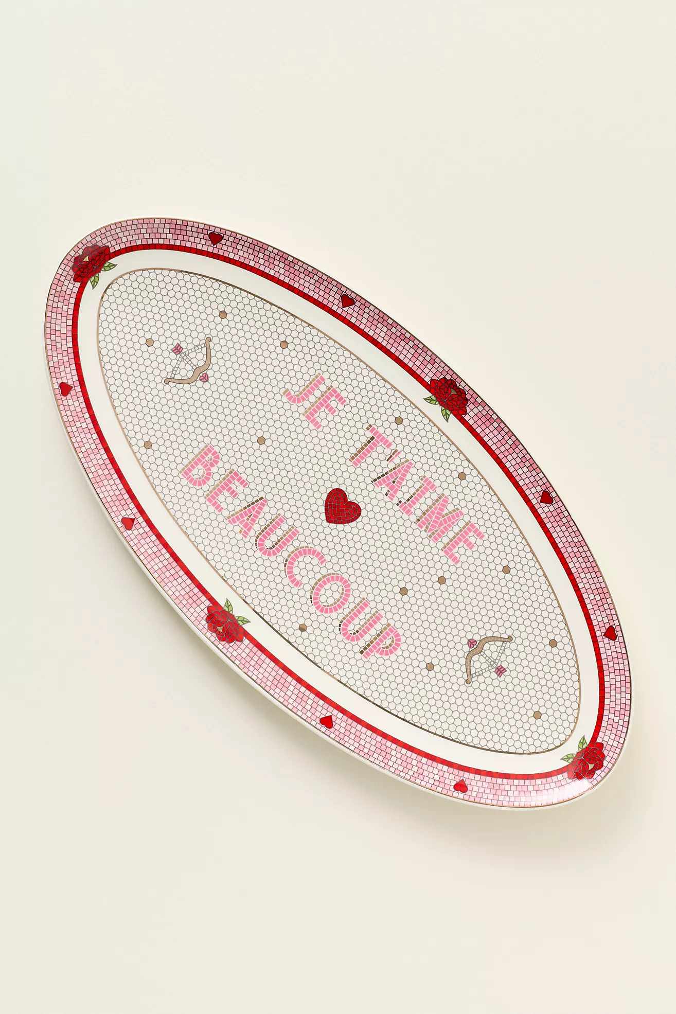 The Bistro Tile Stoneware Platter: Valentine's Day Edition | Anthropologie (US)