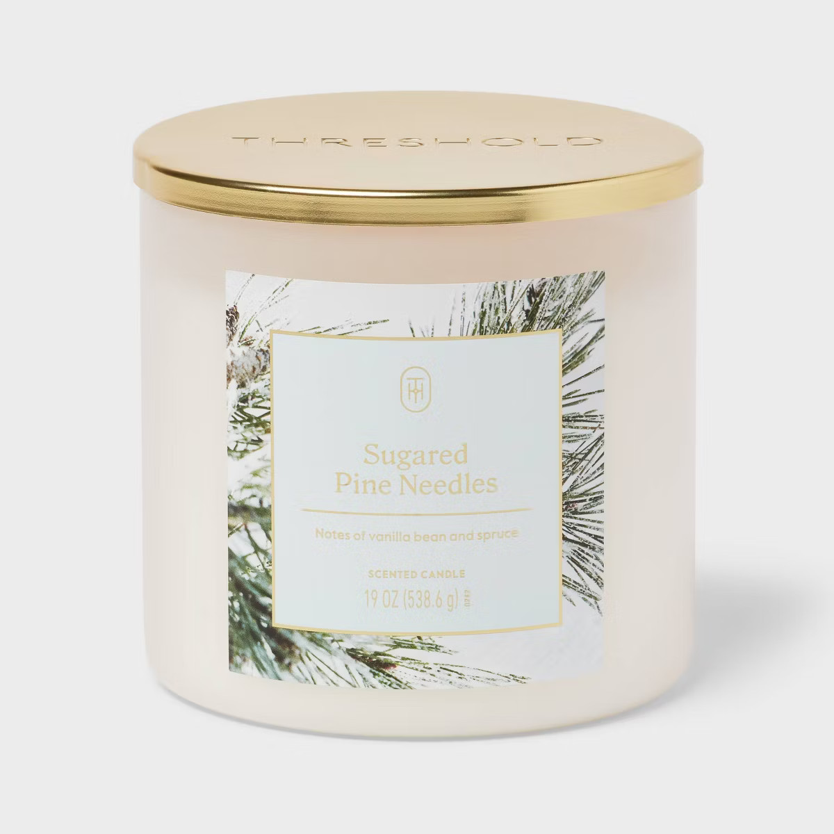3-Wick Lidded Glass Sugared Pine Needles Jar Candle 19oz - Threshold™ | Target