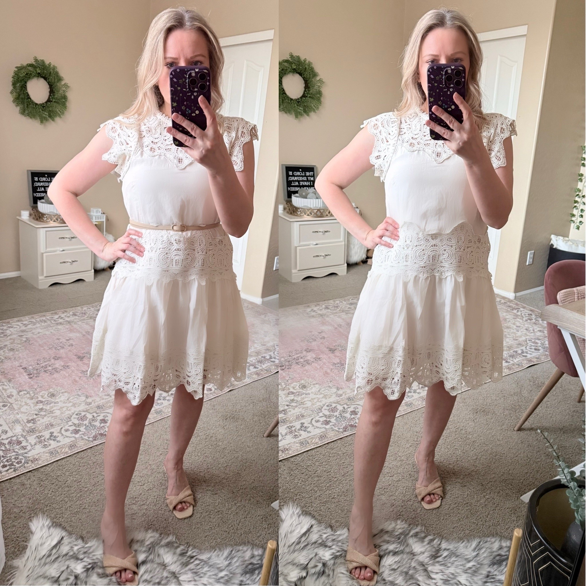 This adorable dress, resembling a designer piece, is surprisingly affordable at under $40! I love the lace details. However, I think it looks even more flattering with a belt. It’s fully lined and has a relaxed fit. I’m wearing a size XS.

Scoop dress, Walmart style for less, Anthropologie lookalike, designer look for less, designer lookalike

#LTKSeasonal #LTKOver40 #LTKPetite